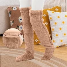 VIVVA® Udobne, mekane čarape, zimske kućne, fluffy cozy čarape, tople i mekane za hladne dane | HUGSOCKS, smeđa