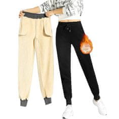 VIVVA® Zimska trenirka, podložena flisom, termo sportska trenirka, otporna na vjetar, udobne hlače | SNUGJOGGERS, S