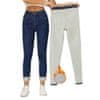 VIVVA® Zimske podložene traperice, termo jeans hlače s flis podstavom, elastične i tople za hladno vrijeme | SNUGJEANS, tamno plava, S
