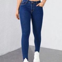 VIVVA® Zimske podložene traperice, termo jeans hlače s flis podstavom, elastične i tople za hladno vrijeme | SNUGJEANS, tamno plava, S
