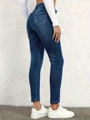 VIVVA® Zimske podložene traperice, termo jeans hlače s flis podstavom, elastične i tople za hladno vrijeme | SNUGJEANS, tamno plava, S