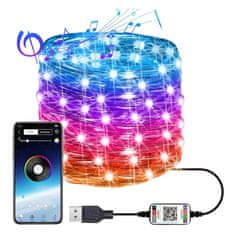 HOME & MARKER® LED božićna rasvjeta 5 m s glazbenom sinkronizacijom, pametne vodootporne lampice | SPARKLED
