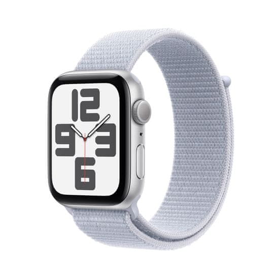 Apple Watch SE2 pametni sat, 44mm, aluminij, srebrno kućište s plavim remenom (mxet3qh/a)