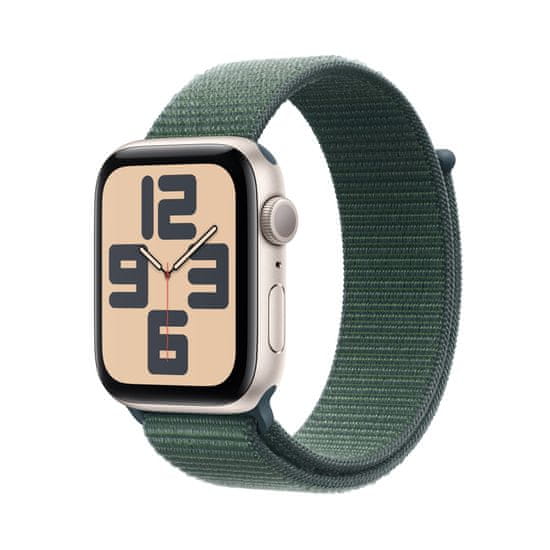 Apple Watch SE2 v3 pametni sat, 44mm, bež aluminijsko kućište sa zelenim remenom (mxew3qh/a)