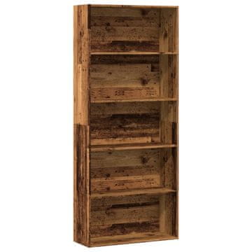 Vidaxl Polica za knjige, antikno drvo, 80x30x189 cm