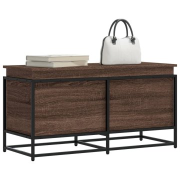 Vidaxl Kutija za pohranu s poklopcem, smeđa hrastovina 100x40x51,5 cm
