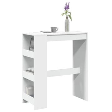 Vidaxl Barski stol s policama Bijeli 90x40x103,5 cm