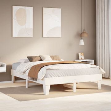 Vidaxl Okvir kreveta bez madraca bijeli 160x200 cm masivni borov drvo