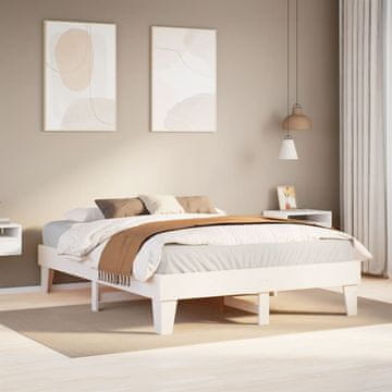 Vidaxl Okvir kreveta bez madraca bijeli 150x200 cm masivni borov drvo