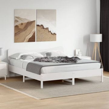 Vidaxl Okvir kreveta bez madraca bijeli 160x200 cm masivni borov drvo