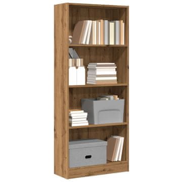 Vidaxl Polica za knjige, Artisan hrast, 60x24x143 cm, materijal na bazi drva