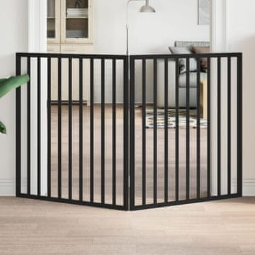 Vidaxl Sklopiva vrata za pse, 2 panela, crna, 160 cm