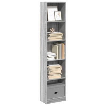 Vidaxl Polica, sivi hrast sonoma, 40x24x176 cm, materijal na bazi drva