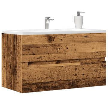 Vidaxl Ormarić za umivaonik, antikno drvo, 90x38,5x45 cm