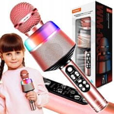 Dexxer USB AK. 1200mAh Bluetooth SD karaoke mikrofon s RGB LED zvučnikom