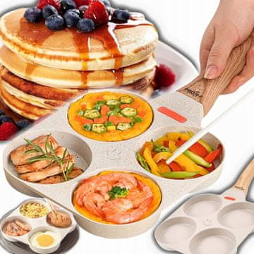 Dexxer Visoka tava za palačinke i jaja 24 cm s keramičkim premazom bijela