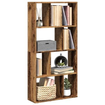 Vidaxl Polica za knjige, antikno drvo, 60x20x120 cm