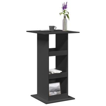 Vidaxl Barski stol s policama Crni 60x60x102 cm