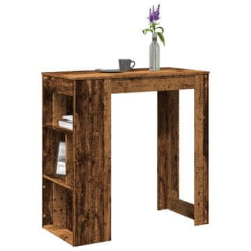 Vidaxl Barski stol s pretincima, antikno drvo, 102x50x103,5 cm