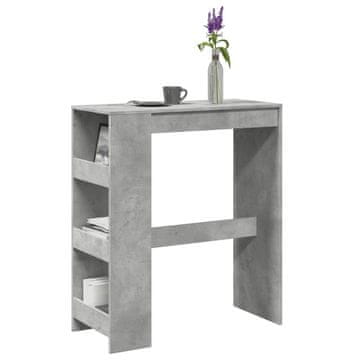 Vidaxl Barski stol s pretincima, betonsko-sivi, 90x40x103,5 cm