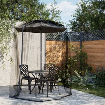 Vidaxl Mreža protiv komaraca za suncobran, crna, Φ300x230 cm