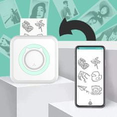 VYZIO® Mini printer za mobitel u boji – Bluetooth pisač s 8 rola papira, bez tinte | MINIMULTIROLL