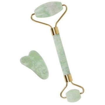 MG Jade Roller valjak za masažu za lice + Gua Sha, zeleno
