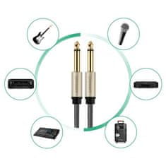 Ugreen AV128 audio kabel 6.35mm jack 1m, siva
