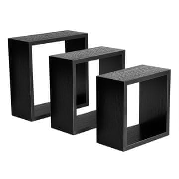 Aga Set od 3 zidne police MR2135 Crna