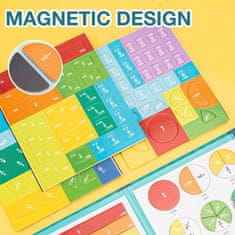 Netscroll Magnetni set za učenje razlomaka, edukativna Montessori slagalica, vizualno razumijevanje razlomaka, za školu i kućnu upotrebu, PracticeMath