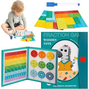 Netscroll Magnetni set za učenje razlomaka, edukativna Montessori slagalica, vizualno razumijevanje razlomaka, za školu i kućnu upotrebu, PracticeMath