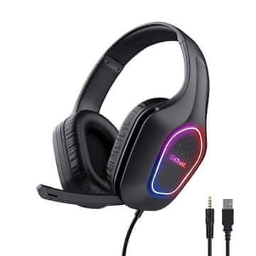 Trust Gaming GXT 416 Zirox LED slušalke, črne