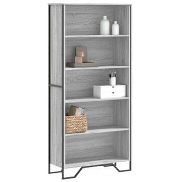 Vidaxl Polica za knjige, siva sonoma hrast, 80x31x169 cm