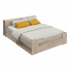 eoshop Multifunkcionalni krevet 160x200 cm POCKET, hrast Kronberg, 3 ladice i uzglavlje-polica