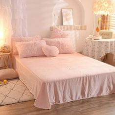 HOME & MARKER® Mekana i udobna, plišana posteljina, zimska, za bračni krevet, king size, 180x200 cm | SNUGGBED, svijetlo roza