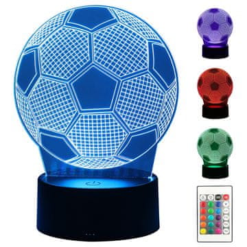 Luniks 3D noćna lampa s daljinskim upravljačem – Nogometna lopta