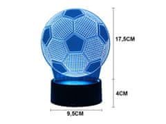 Luniks 3D noćna lampa s daljinskim upravljačem – Nogometna lopta