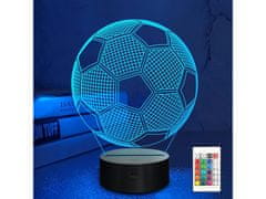 Luniks 3D noćna lampa s daljinskim upravljačem – Nogometna lopta