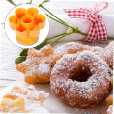 Netscroll Set od 3 kalupa za krofne i peciva, oblici srce, krug i cvijet, jednostavno oblikovanje tijesta, perivo i sigurno za hranu, DonutModels