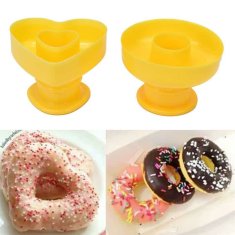 Netscroll Set od 3 kalupa za krofne i peciva, oblici srce, krug i cvijet, jednostavno oblikovanje tijesta, perivo i sigurno za hranu, DonutModels