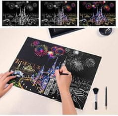 Netscroll Set za izradu praskanki za djecu i odrasle, uključuje 2 ilustracije i 3 alata, kreativni DIY hobi, opuštajuća umjetnost, savršeno poklon-iznenađenje, ScratchArt