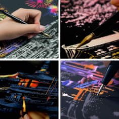 Netscroll Set za izradu praskanki za djecu i odrasle, uključuje 2 ilustracije i 3 alata, kreativni DIY hobi, opuštajuća umjetnost, savršeno poklon-iznenađenje, ScratchArt