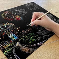 Netscroll Set za izradu praskanki za djecu i odrasle, uključuje 2 ilustracije i 3 alata, kreativni DIY hobi, opuštajuća umjetnost, savršeno poklon-iznenađenje, ScratchArt