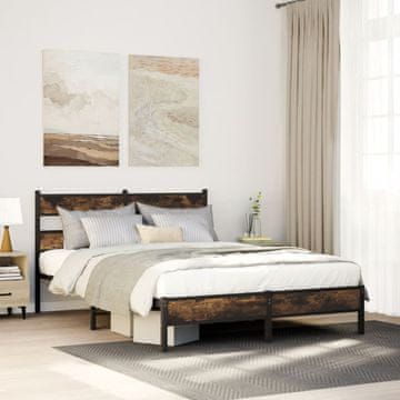 Vidaxl Krevet s uzglavljem, bez madraca, Sonoma hrast, 140x200 cm