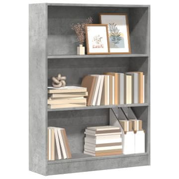 Vidaxl Polica, betonsko siva, 80x24x109 cm, materijal na bazi drva
