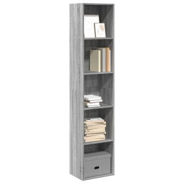 Vidaxl Polica za knjige, siva sonoma hrast, 40x30x189 cm