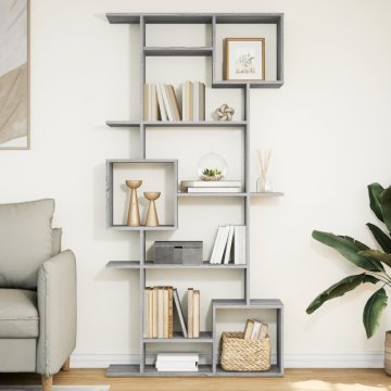 Vidaxl Polica, sivi hrast sonoma, 92x29x188 cm, materijal na bazi drva