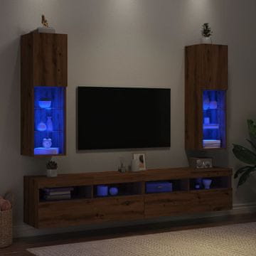 Vidaxl TV ormarići s LED rasvjetom, 2 kom, Artisan hrast, 30,5 x 30 x 102 cm