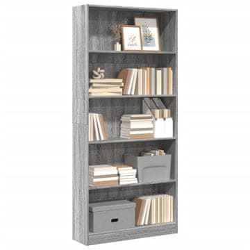 Vidaxl Polica, sivi hrast sonoma, 80x24x176 cm, materijal na bazi drva