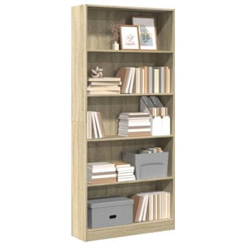 Vidaxl Polica, hrast Sonoma, 80x24x176 cm, materijal na bazi drva